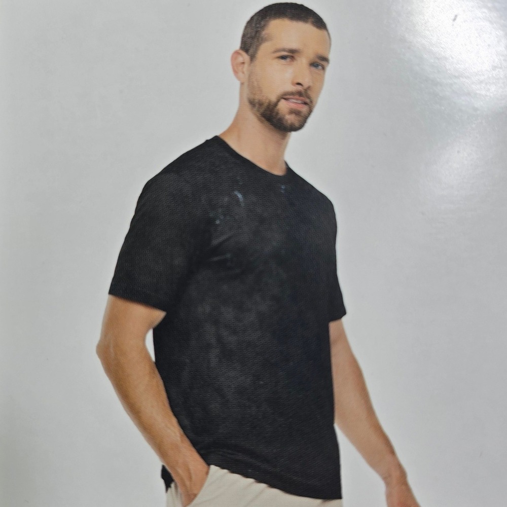 Gap Fit Active Training Tee Mens S Black Beauty Moisture Wicking Stretch Gym New